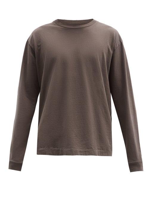 Matchesfashion.com John Elliott - University Cotton-jersey Long-sleeve T-shirt - Mens - Dark Grey