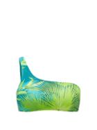 Matchesfashion.com Versace - Jungle-print One-shoulder Bikini Top - Womens - Green Print