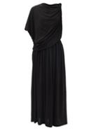 Totme - Asymmetric Jersey Maxi Dress - Womens - Black