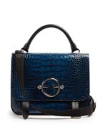 Jw Anderson Disc Crocodile-effect Leather Satchel Bag