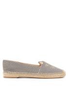 Matchesfashion.com Charlotte Olympia - Kitty Gingham Canvas Espadrilles - Womens - Black White