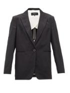 Matchesfashion.com Rochas - Single-breasted Peak-lapel Slubbed Jacket - Womens - Black