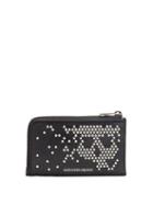 Matchesfashion.com Alexander Mcqueen - Studded Skull Leather Zip Around Wallet - Mens - Black