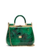 Matchesfashion.com Dolce & Gabbana - Sicily Marbled Acrylic Bag - Womens - Green
