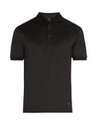 Matchesfashion.com Giorgio Armani - Fixed Collar Cotton Polo Shirt - Mens - Black