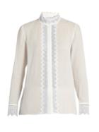 Vanessa Bruno Gina Broderie-anglaise Cotton And Linen-blend Top