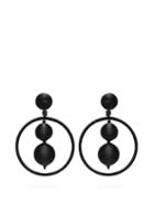Matchesfashion.com Oscar De La Renta - Cotton And Bead Embellished Drop Earrings - Womens - Black