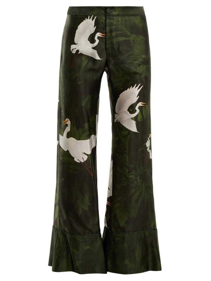 F.r.s - For Restless Sleepers Dioscuri Flying Swan-print Flared Trousers