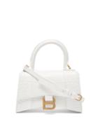 Balenciaga - Hourglass Xs Crocodile-effect Leather Bag - Womens - White