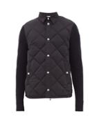 Matchesfashion.com Moncler - Panelled Quilted Down Shell And Wool Cardigan - Mens - Navy