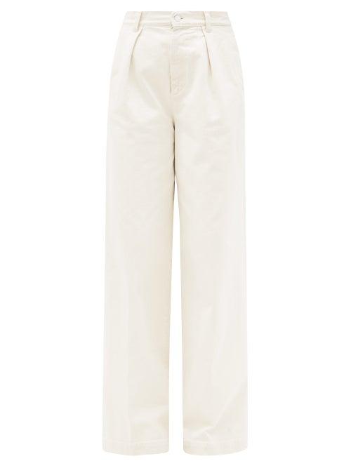 Matchesfashion.com Made In Tomboy - Enea High-rise Wide-leg Denim Trousers - Womens - Cream