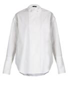 Calvin Klein Collection Larabee Granddad-collar Cotton Shirt