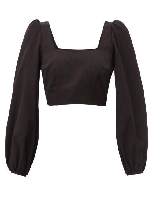 Matchesfashion.com Racil - Pat Cotton Blend Cropped Top - Womens - Black