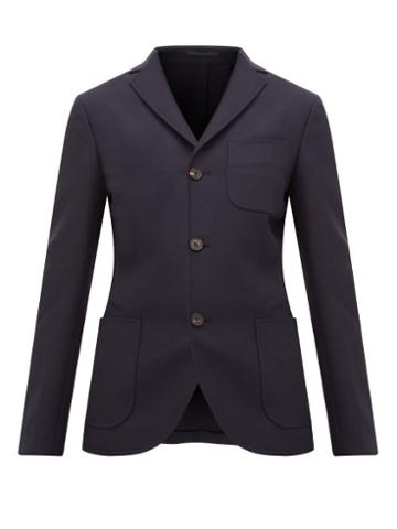 Matchesfashion.com Holiday Boileau - Gabi Single Breasted Wool Blazer - Womens - Navy
