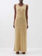 Proenza Schouler - Side-slit Sequinned Knitted Gown - Womens - Gold