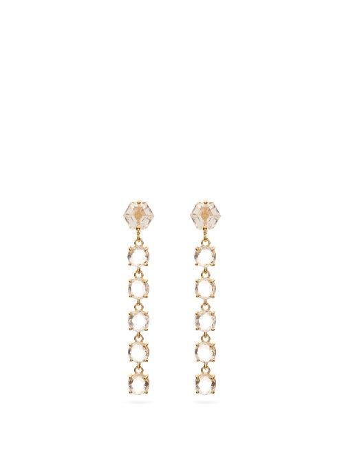 Matchesfashion.com Suzanne Kalan - Topaz & 14kt Gold Drop Earrings - Womens - Yellow Gold