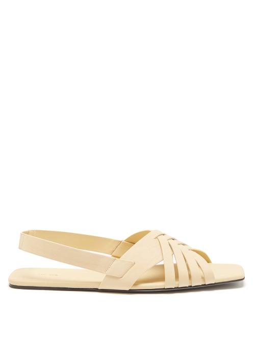 The Row - Meera Leather Slingback Sandals - Womens - Beige
