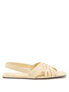 The Row - Meera Leather Slingback Sandals - Womens - Beige