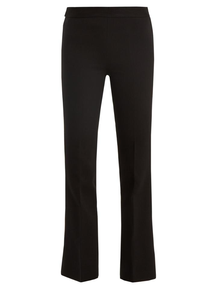 Giambattista Valli Mid-rise Kick-flare Crepe-cady Trousers