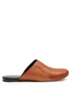 Alexa Wagner Momo Snakeskin Backless Loafers