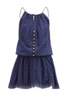 Matchesfashion.com Melissa Odabash - Chelsea Broderie-anglaise Poplin Mini Dress - Womens - Navy