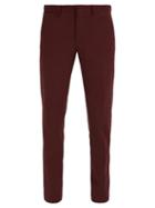 Matchesfashion.com Ermenegildo Zegna - Stretch Cotton Chino Trousers - Mens - Dark Red