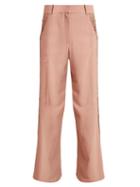 Matchesfashion.com Sies Marjan - Willow Wide Leg Pinstriped Cady Trousers - Womens - Beige Multi