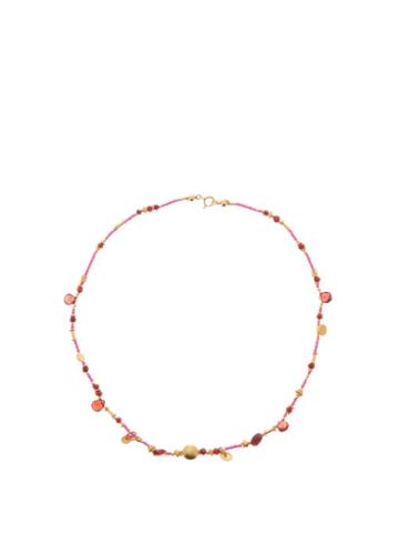 Matchesfashion.com Katerina Makriyianni - Garnet And Gold-vermeil Beaded Necklace - Womens - Red Gold