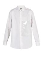 Raf Simons Pvc-panelled Striped Cotton Shirt
