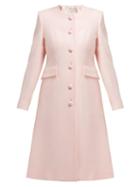Matchesfashion.com Goat - Hampton Single Breasted Wool Crepe Coat - Womens - Light Pink