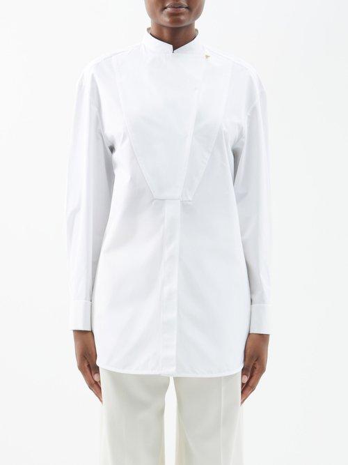 Jil Sander - Gathered-back Cotton-poplin Shirt - Womens - White