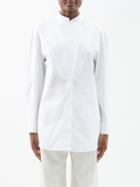 Jil Sander - Gathered-back Cotton-poplin Shirt - Womens - White