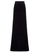 Matchesfashion.com Vetements - X Juicy Couture Cotton Blend Velour Maxi Skirt - Womens - Navy