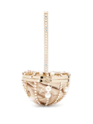 Matchesfashion.com Rosantica By Michela Panero - Afrodite Crystal Embellished Cage Bag - Womens - Gold Multi