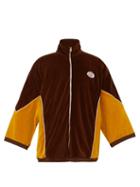 Matchesfashion.com Gucci - Logo Zip Through Kimono Style Velvet Jacket - Mens - Brown Multi