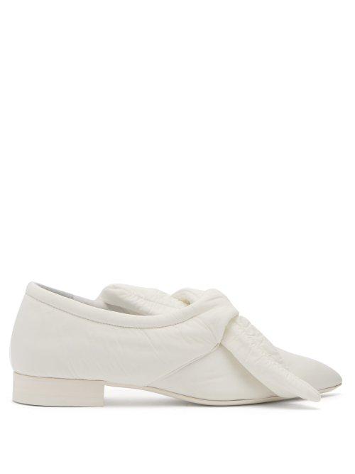 Matchesfashion.com Jil Sander - Neoprene Bow Point Toe Flats - Womens - White