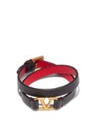 Ladies Jewellery Valentino Garavani - V-logo Double-wrap Leather Bracelet - Womens - Black Red