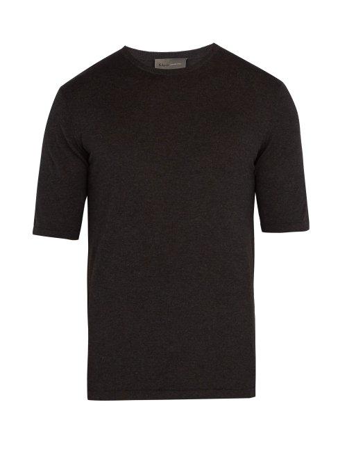 Matchesfashion.com Kilgour - Short Sleeved Silk Blend Sweater - Mens - Charcoal
