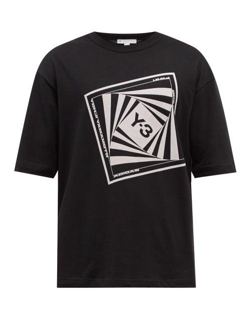 Y-3 - Optimistic Illusions Printed Cotton-jersey T-shirt - Mens - Black