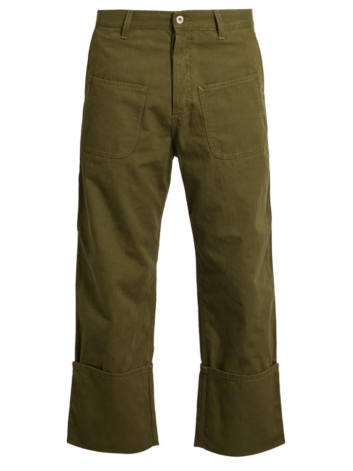 Loewe Patch-pocket Cotton-blend Cropped Trousers