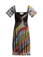 Matchesfashion.com Germanier - Bead Embellished Tulle And Jersey Mini Dress - Womens - Black Multi