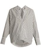 Matchesfashion.com Nili Lotan - Sabine Striped Cotton Shirt - Womens - Black White