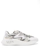 Valentino Garavani - Leather And Suede Trainers - Mens - White Silver