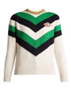 Matchesfashion.com Gucci - Chevron Striped Wool Sweater - Womens - White Multi