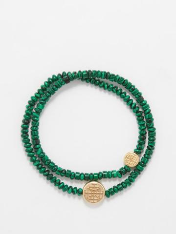 Luis Morais - Malachite & 14kt Gold Bracelet - Mens - Dark Green