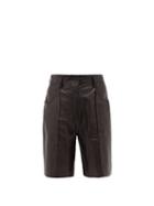 Matchesfashion.com Petar Petrov - Hugo High-rise Leather Shorts - Womens - Black
