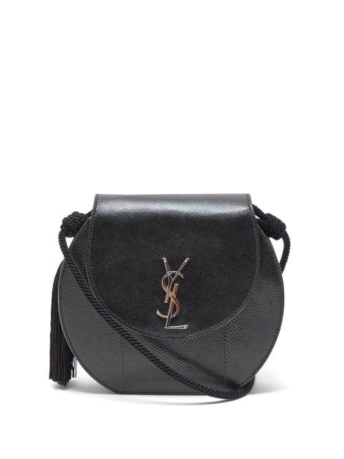 Matchesfashion.com Saint Laurent - Demi Lune Watersnake Shoulder Bag - Womens - Black