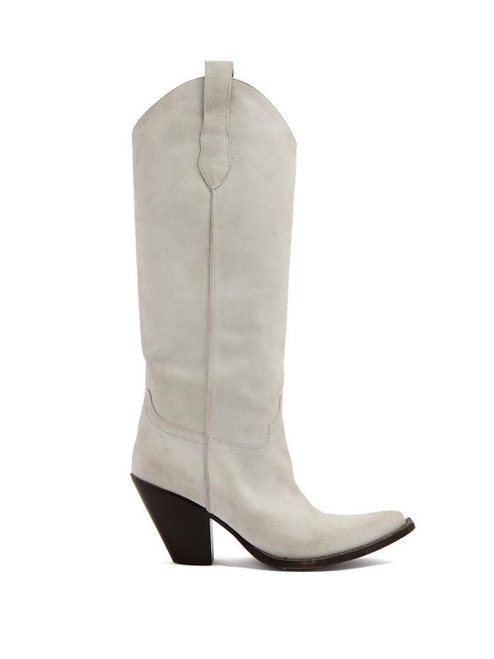 Maison Margiela Western Suede Knee-high Boots