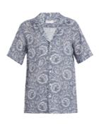 Etro Short-sleeved Paisley-print Linen Shirt