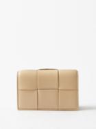 Bottega Veneta - Intrecciato Leather Bi-fold Wallet - Womens - Beige